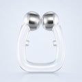 Clip nasal magnético antirronquidos de silicona transparente, vista frontal