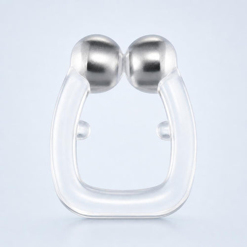Clip nasal magnético antirronquidos de silicona transparente, vista frontal